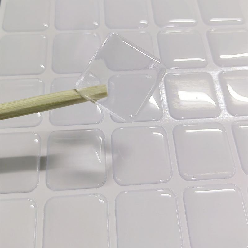 Clear Square Shape Epoxy Resin Sticker