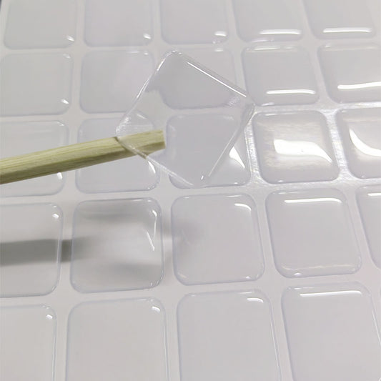 Clear Square Shape Epoxy Resin Sticker