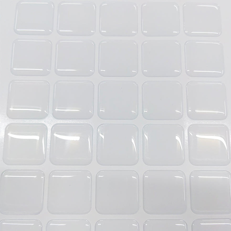 Clear Square Shape Epoxy Resin Sticker